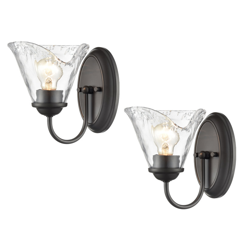 Rustic Wall Sconce Vintage Vanity Light With Clear Glass Shade Decor